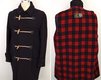 ジャケット・アウター 1950's Vintage  Navy Duffle Coat 1940s True Vintage Mens Navy Blue Wool Mackintosh Duffle