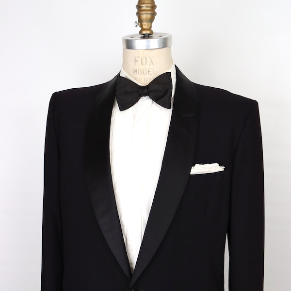 Black Single Button, Shawl Collar Tuxedo Jacket And Pants With Besom Pocket