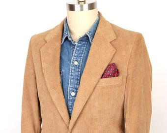 Saddlebred Men s Brown Corduroy Sport Coat Size 44S 3 Button 2 Pockets 31l Great Condition Medium Brown DA Etsy