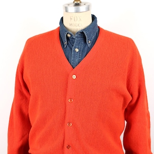 トップス 60s alpaca cardigan 1960s Wool Cardigan Sweater in Orange Alpaca / Men's Large-xl - Etsy