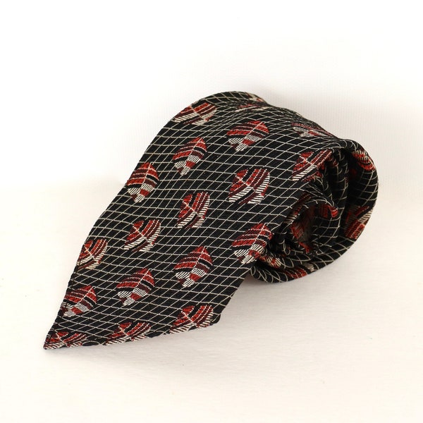 1950s-40s Atomic Pattern Necktie / men's wide-er, short-er mid-century tie