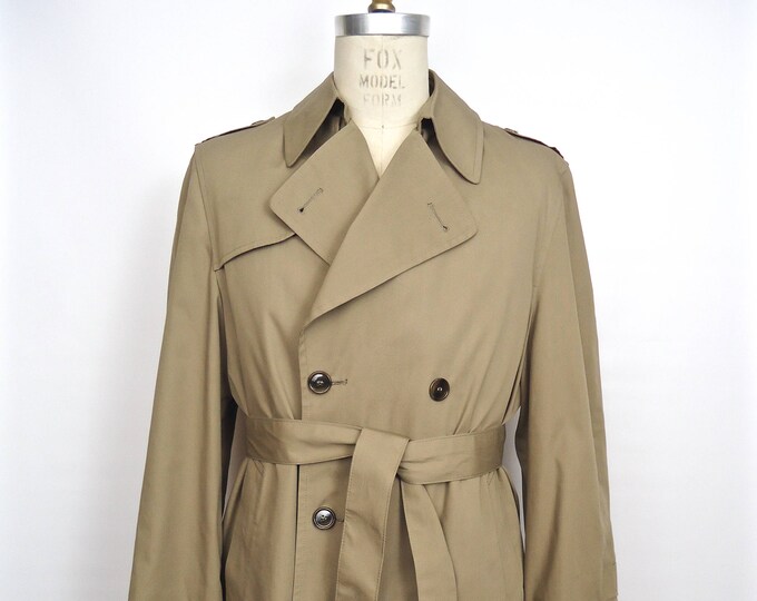 1980s Khaki Trench Coat With Zip-out Winter Lining / Vintage Gleneagles ...