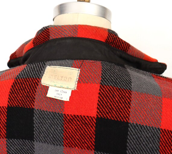 Vintage 50s-60s Melton Check Wool Flannel Shirt / Men's Medium