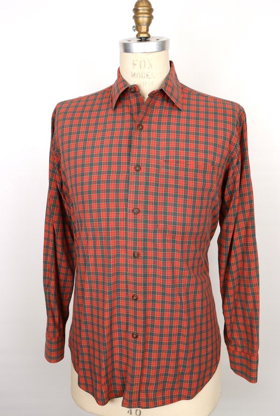 1980s L.L.Bean Plaid Shirt / men's medium