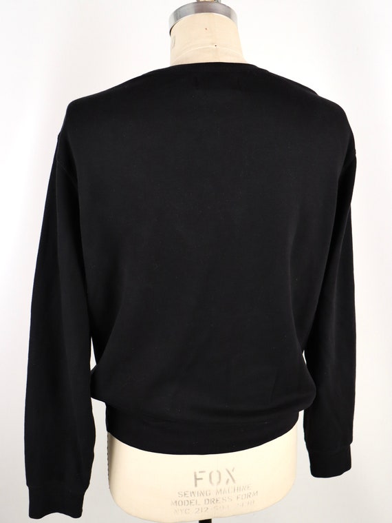 1990s Ralph Lauren Soft Black Cotton Sweatshirt w… - image 5