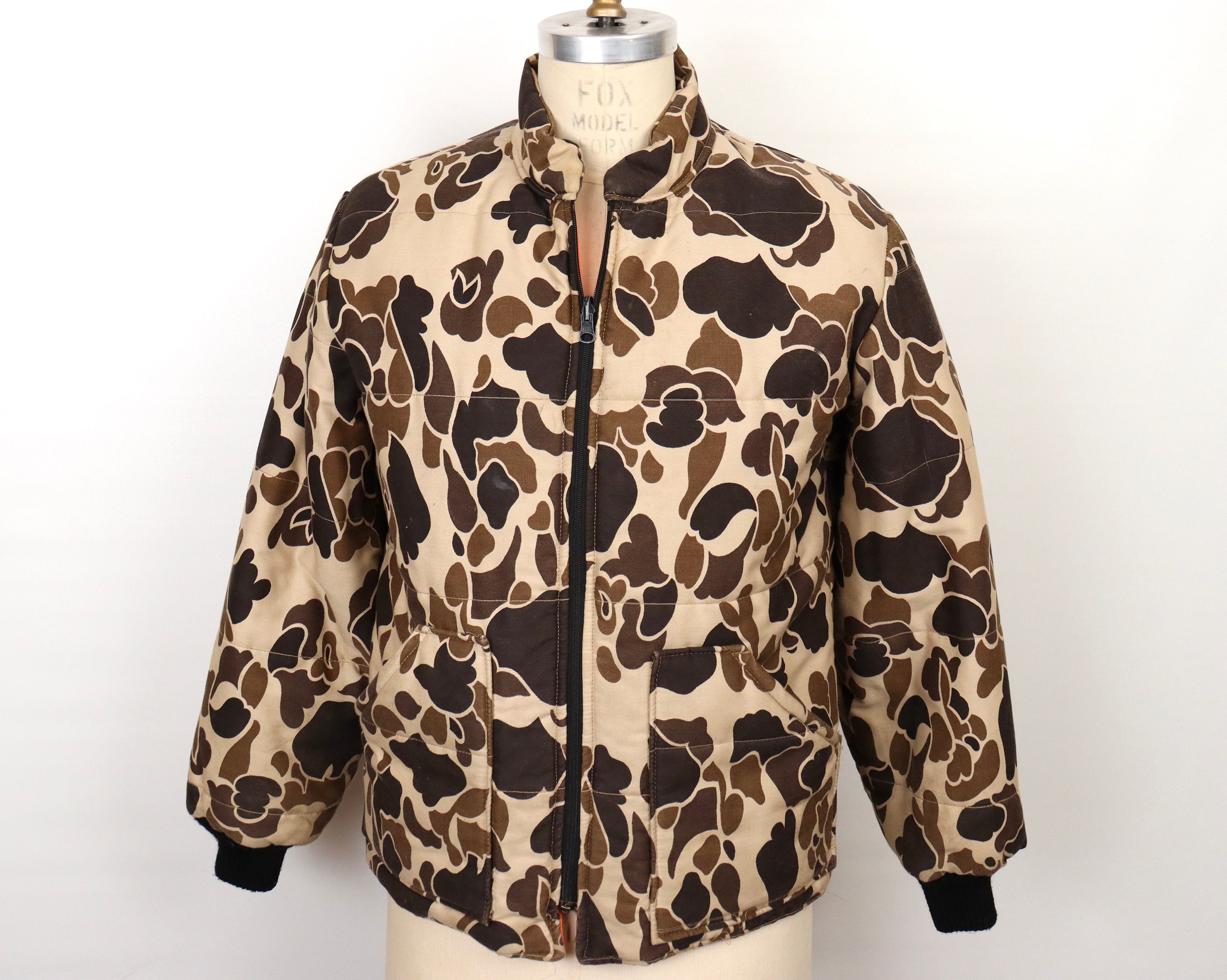 1970s 80s Camo Coat With Reversible Neon Orange Hunting Lining Men s Small Etsy Ireland