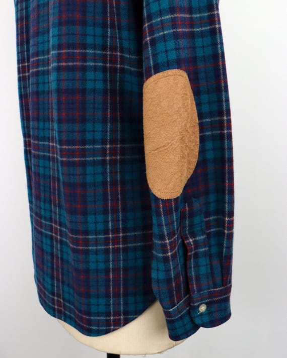 1970s-80s Elbow Patch Pendleton Wool Shirt / Men's Large / Slim