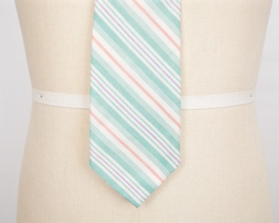1990s Polo Ralph Lauren Striped Linen Tie with pa… - image 3