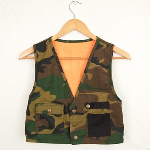 1970s-80s Boy&#39;s Camo Hunting Vest / boy&#39;s medium 10/12