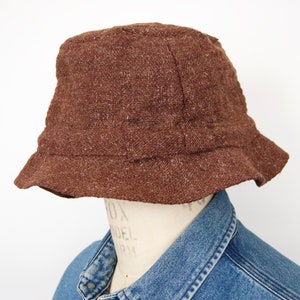 Irish Tweed Bucket Hat in brown wool / men's medium | Etsy