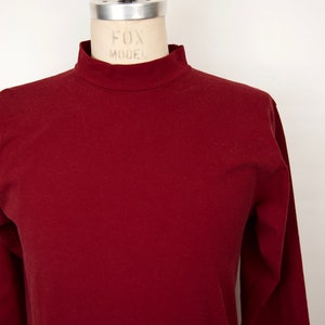 1970s-80s Russell Athletic Shirt w/ mock-neck in burgundy red / men's medium-large image 2