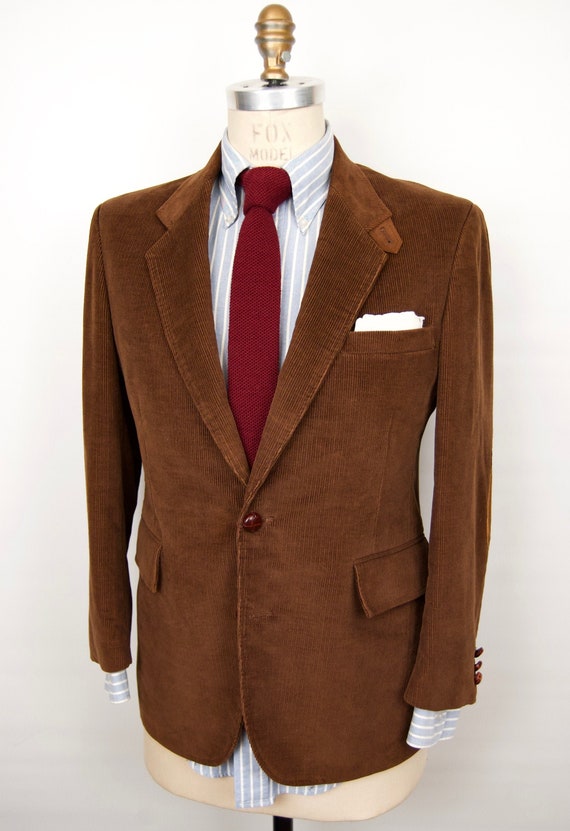 Suede Elbow Patches Corduroy Sport Coat / 1970s-80