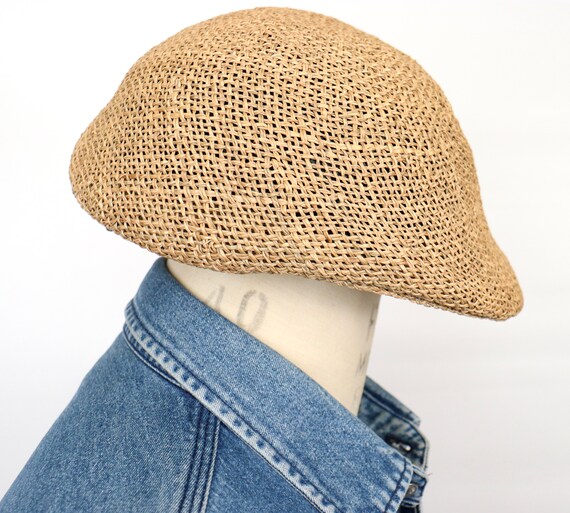 Vintage Straw Driving Cap / Men's Large 