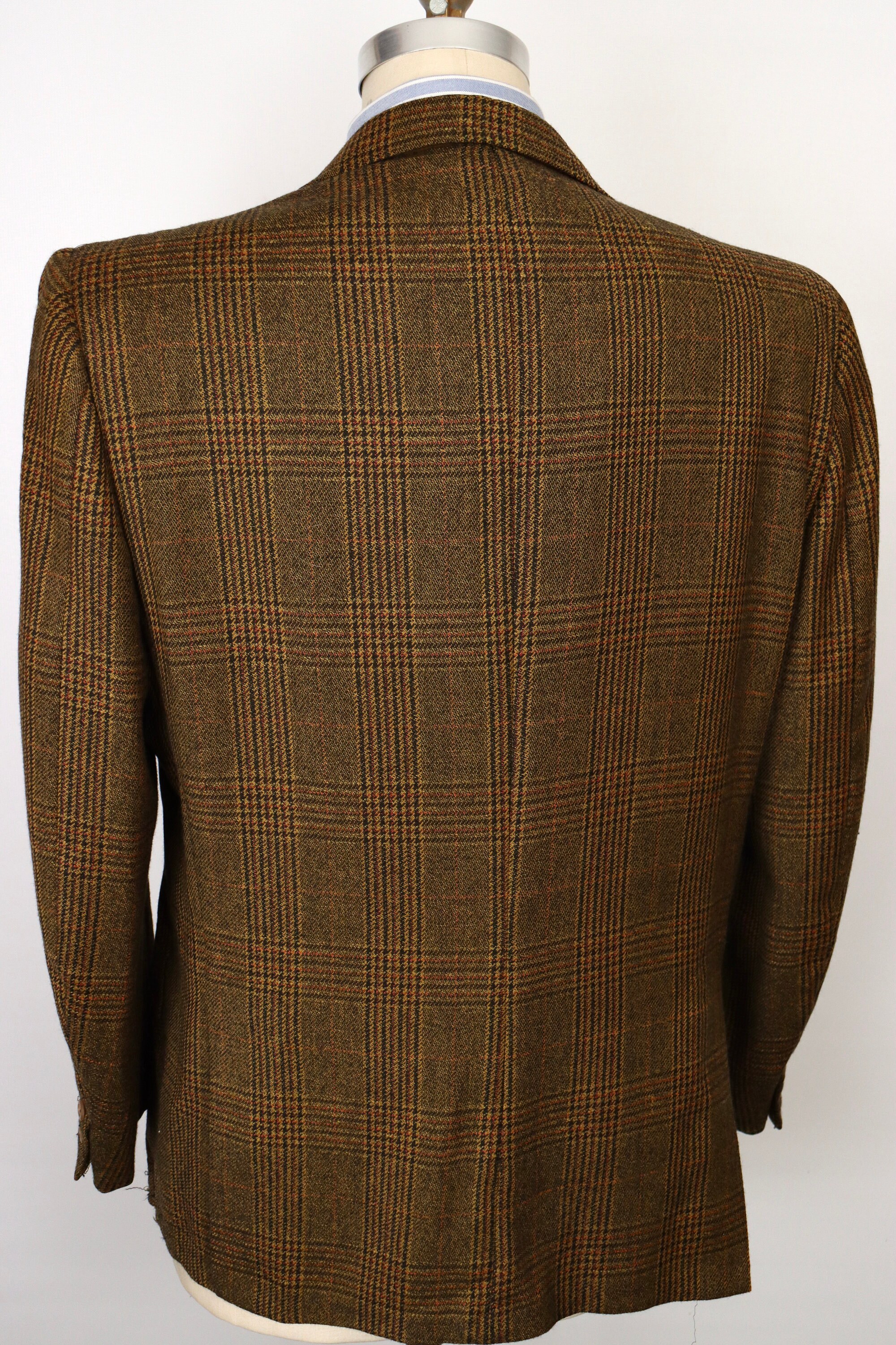 1960s Glen Plaid Sport Coat in Rust Brown & Black / Men's - Etsy