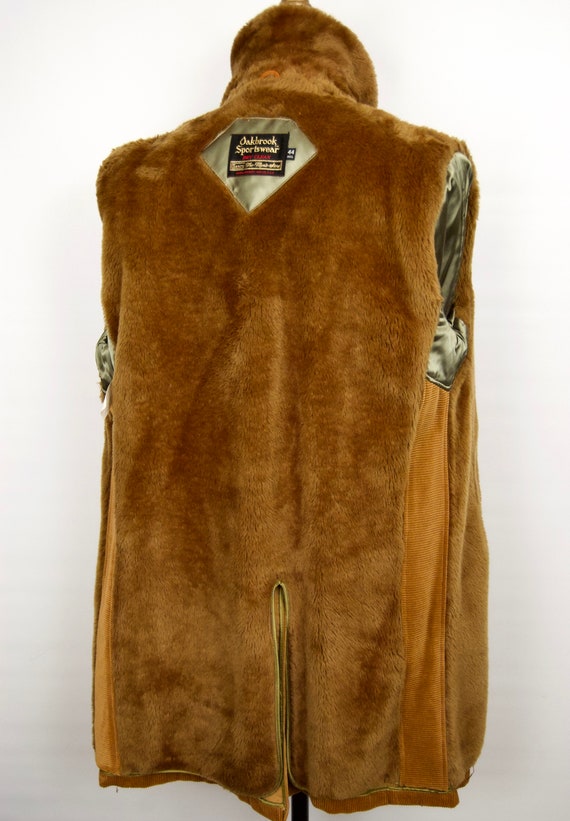 1970s Corduroy Trench Coat w/ Faux Fur Collar & L… - image 6