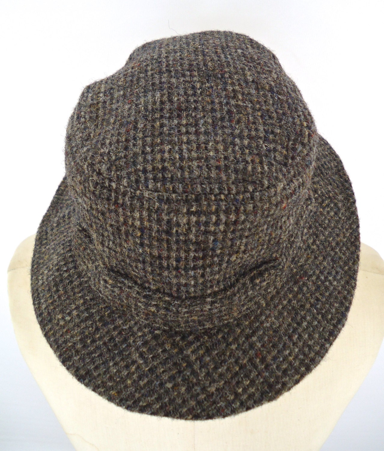 L.L. Bean Harris Tweed Bucket Hat / gray Scottish wool cap / Etsy