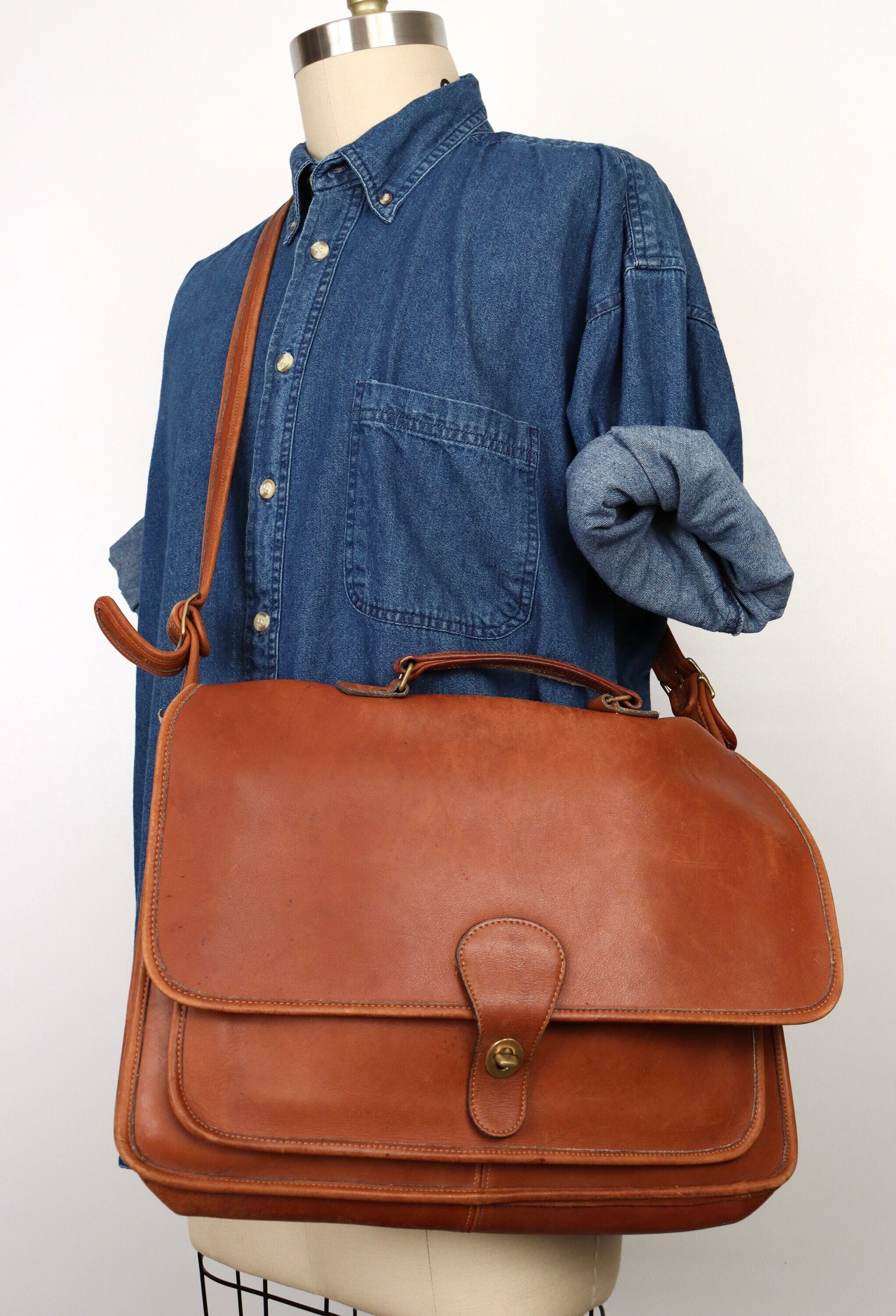 Coach Leather Briefcase Laptop Shoulder Strap Bag Vintage