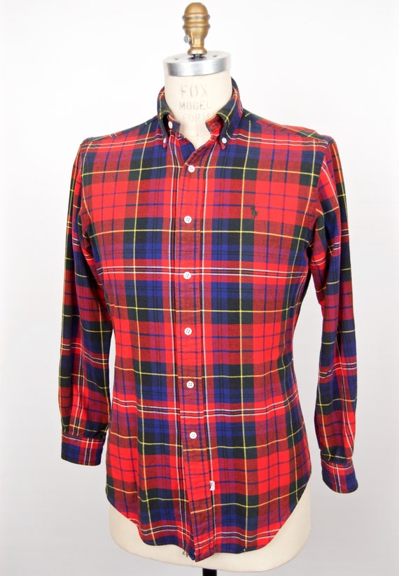 ralph lauren red and black plaid shirt