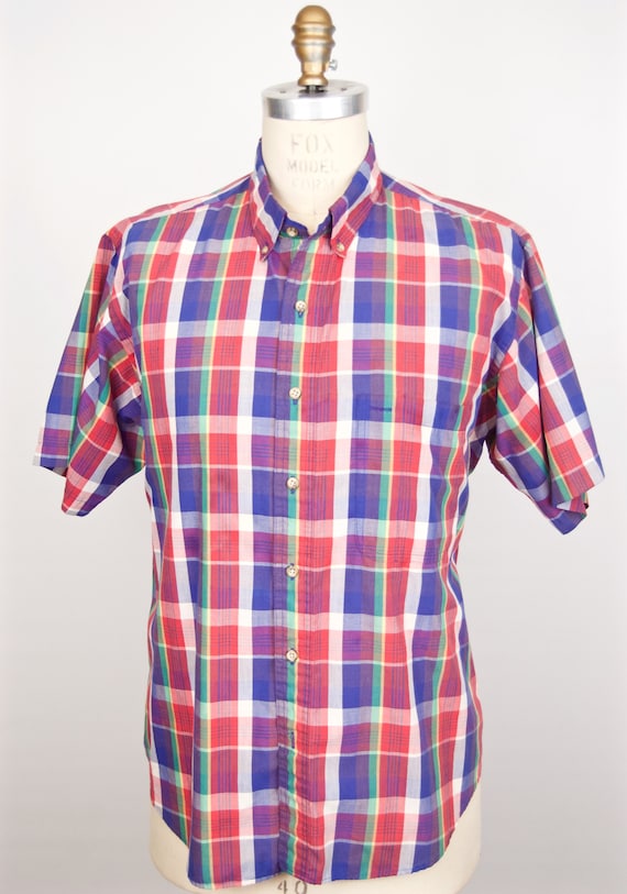 1980s Gant Foxhunt Plaid Shirt / men's extra large