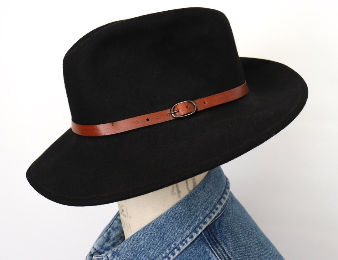 Italian Wool Felt Fedora With Leather Hat Band / Country Gentleman Tan