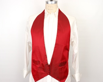 Polka Dot Silk Tuxedo Vest / men's one-size small-medium-large