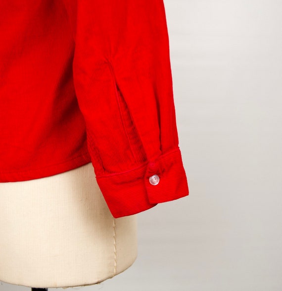 1950s Corduroy Camp Shirt with loop collar / men'… - image 3