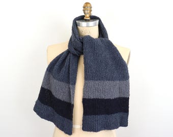 Szalik z szenili w paski w stylu vintage z lat 90.