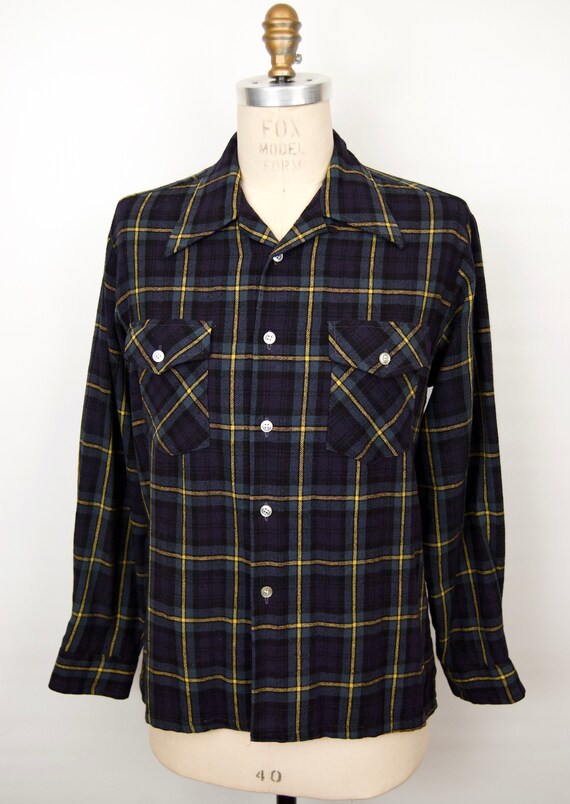 1960s-70s Loop Collar Wool Flannel