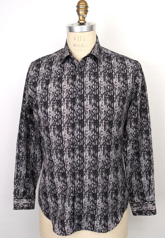 1980s Abstract Pattern Shirt / men's medium