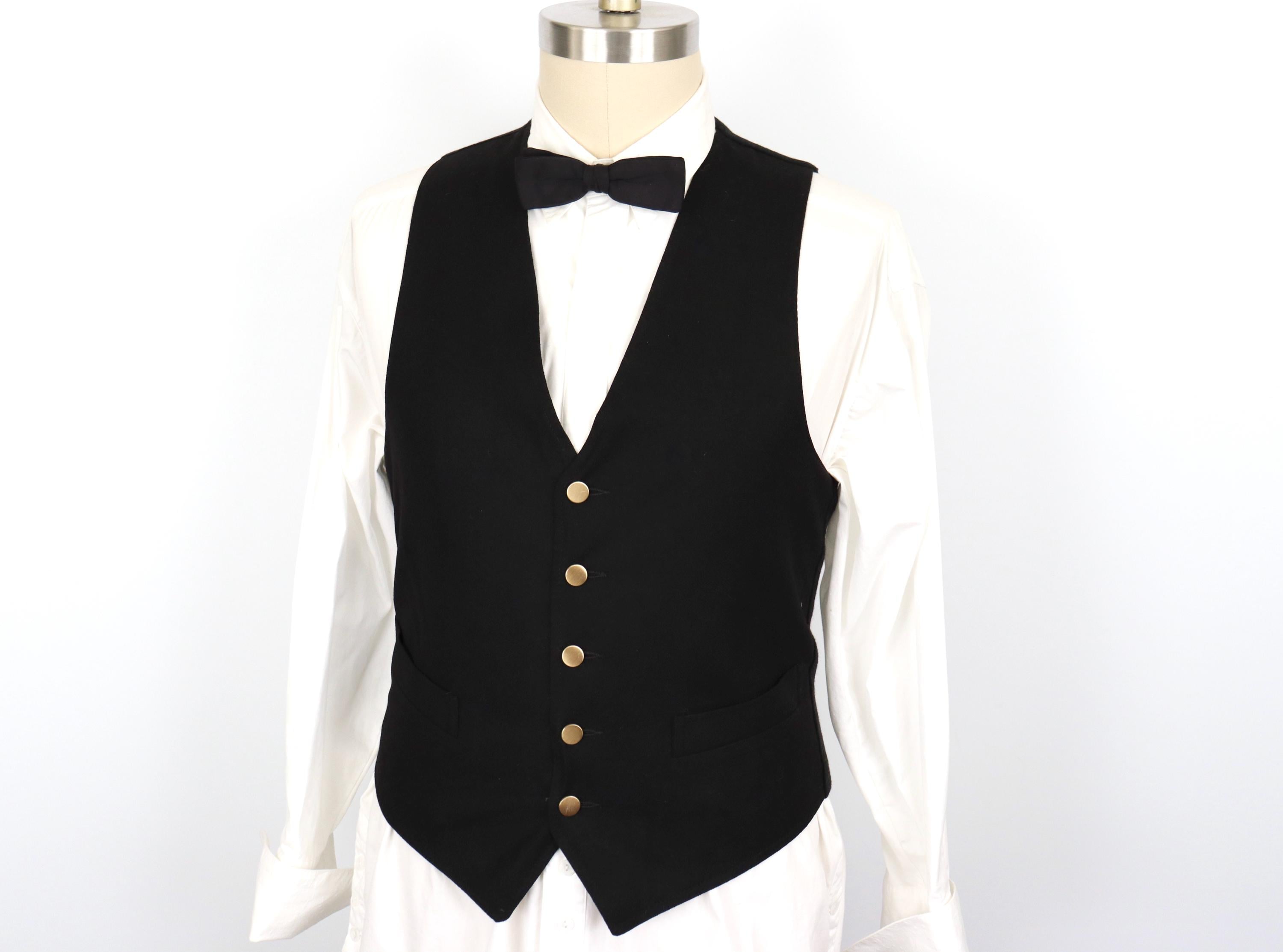 60s Black Vest - Etsy