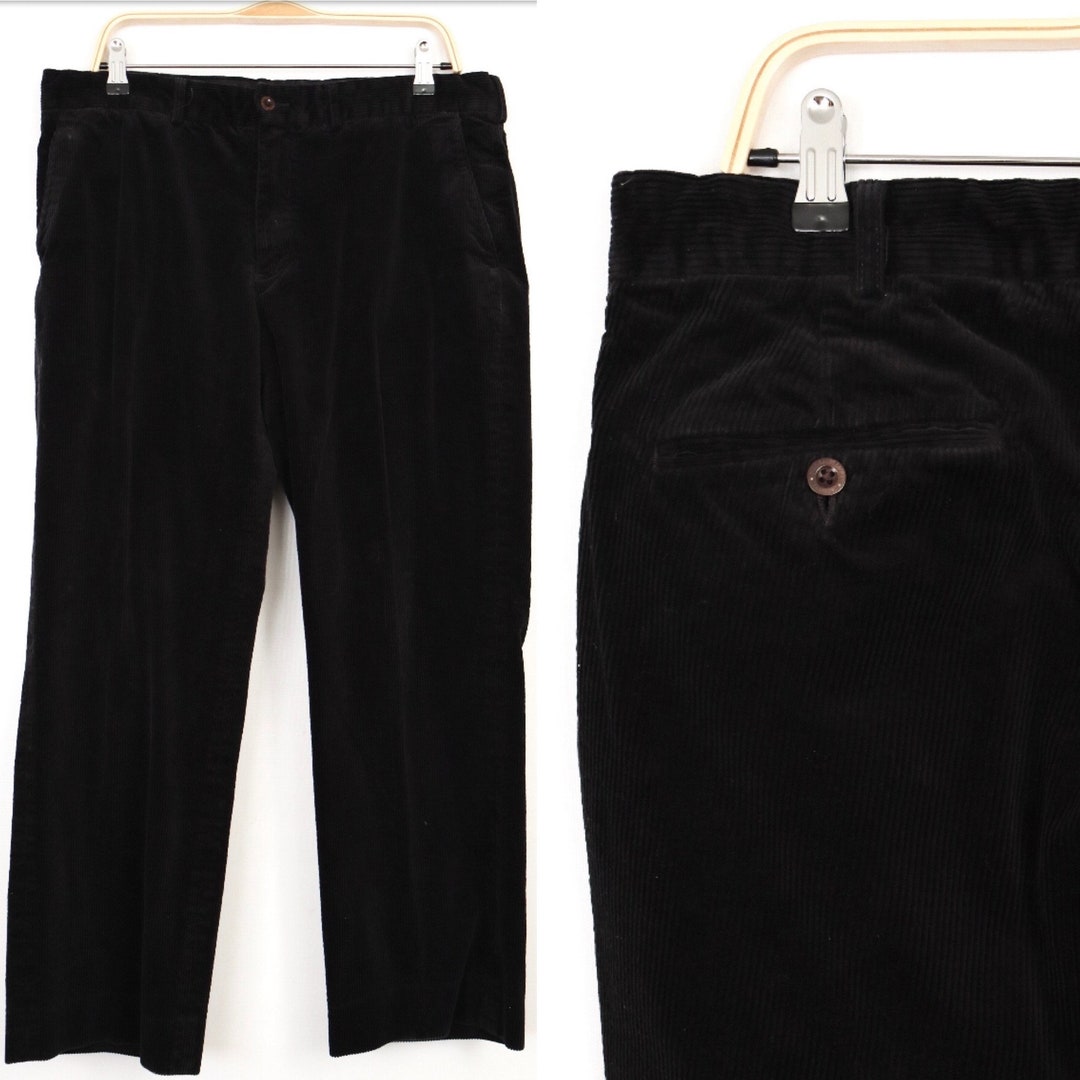 パンツ 90s Polo Ralph Lauren corduroy pants w35 1990s Polo Ralph Lauren Black Corduroy Pants With Velvety