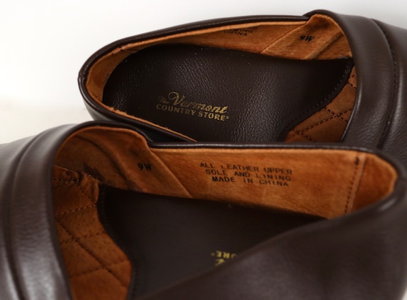 Classic Brown Leather Slippers / men's US 9.5 / E… - image 3