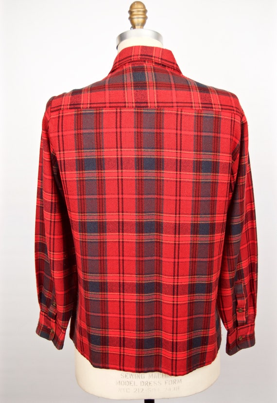 1980s Plaid Flannel Shirt / men's large - image 4