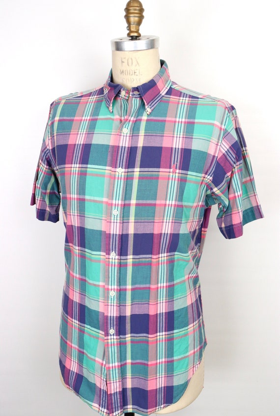 Ralph Lauren Indian Madras Plaid Shirt Men s Large Etsy