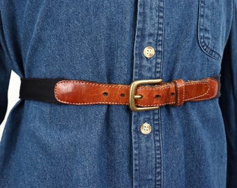 Vintage Lands End Leather Woven Belt Size 34 Men main image 3