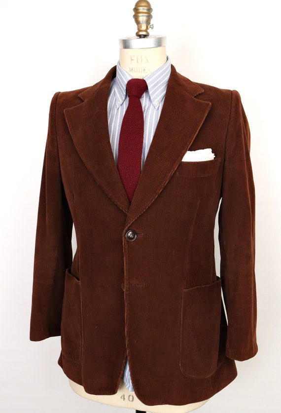 1970s-80s Brown Corduroy Sport Coat / men's small