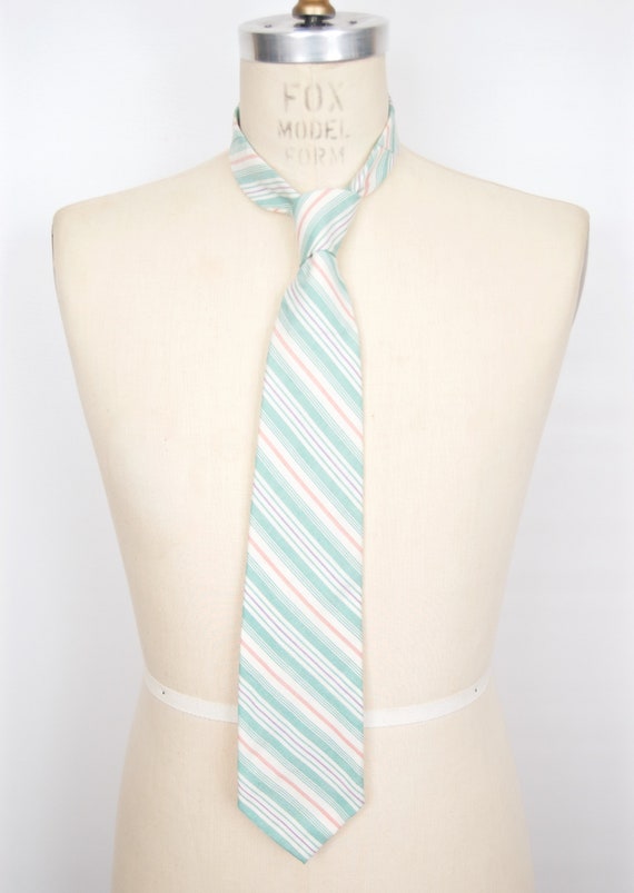 1990s Polo Ralph Lauren Striped Linen Tie with pa… - image 2