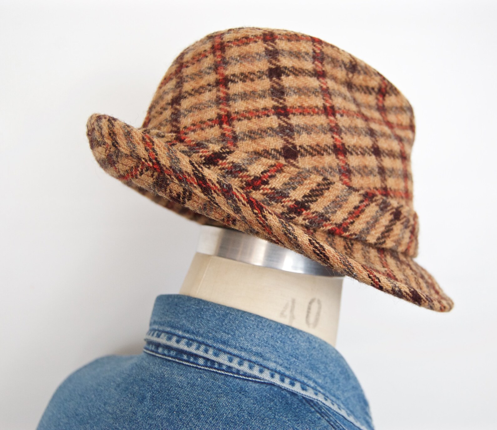 1970s-80s Harris Tweed Trilby Hat / vintage Dobbs plaid wool | Etsy