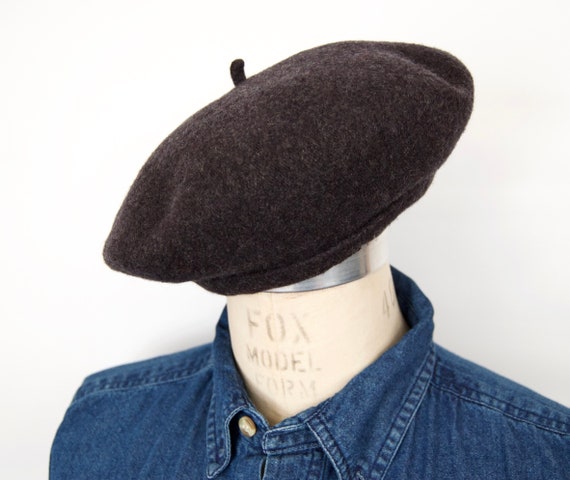 Classic! Vintage Gray Wool French Beret
