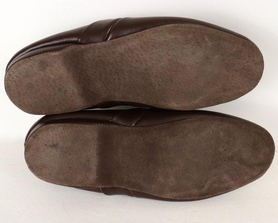 Classic Brown Leather Slippers / men's US 9.5 / E… - image 5