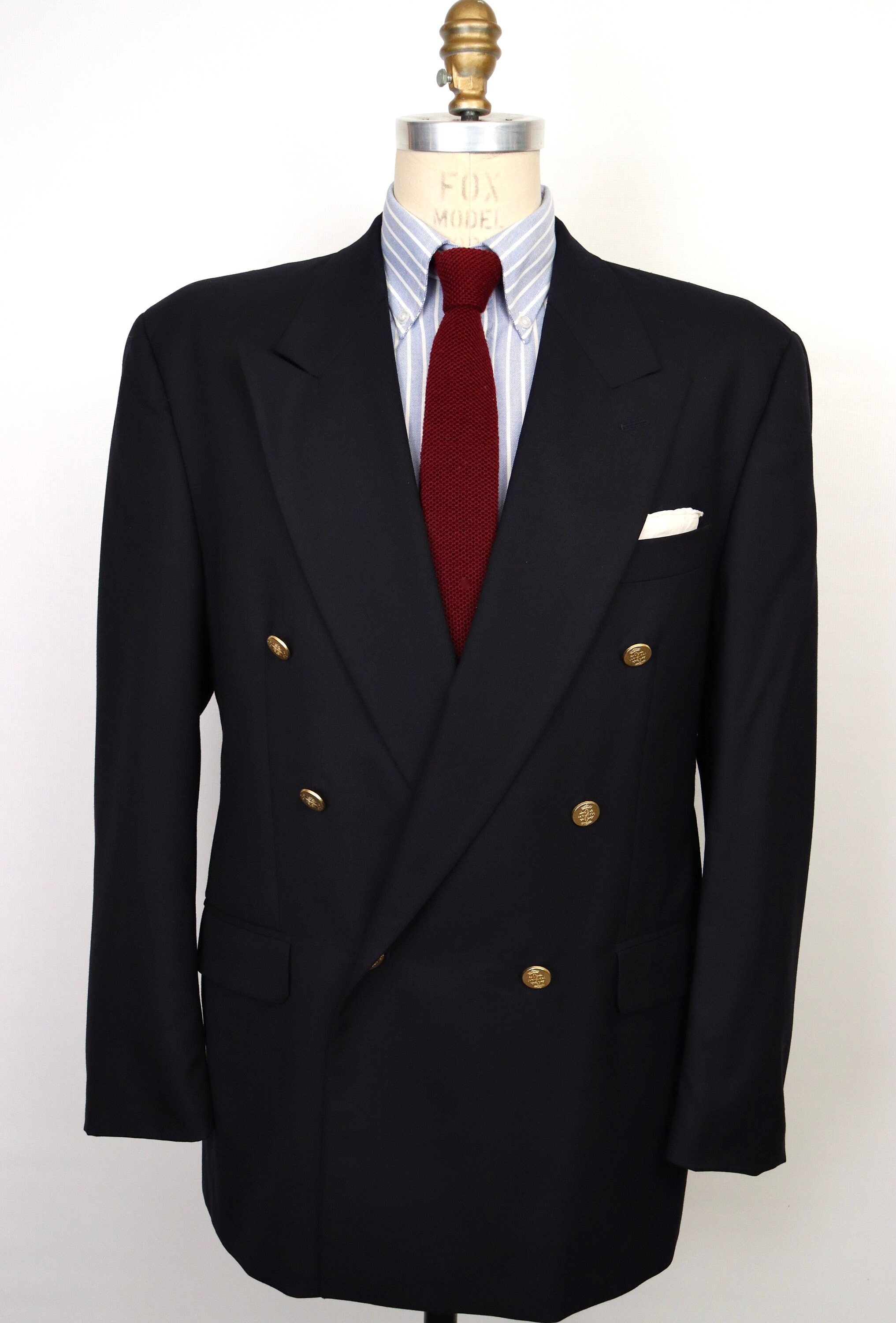 ジャケット・アウター 90s NEW YORKER gold button navy blazer Vintage Navy Blue Wool Sports Coat Blazer 2 Gold Button