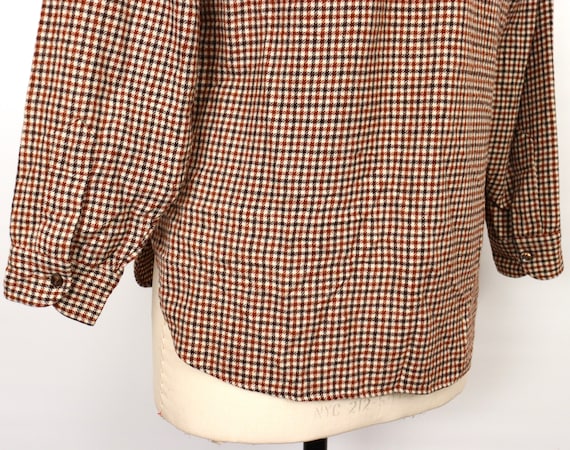 1970s-60s Pendleton Wool Shirt With Brown Check Pattern