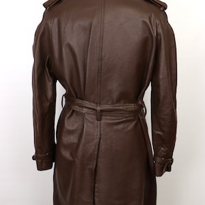 1970s Leather Trench Coat / men's large image 4