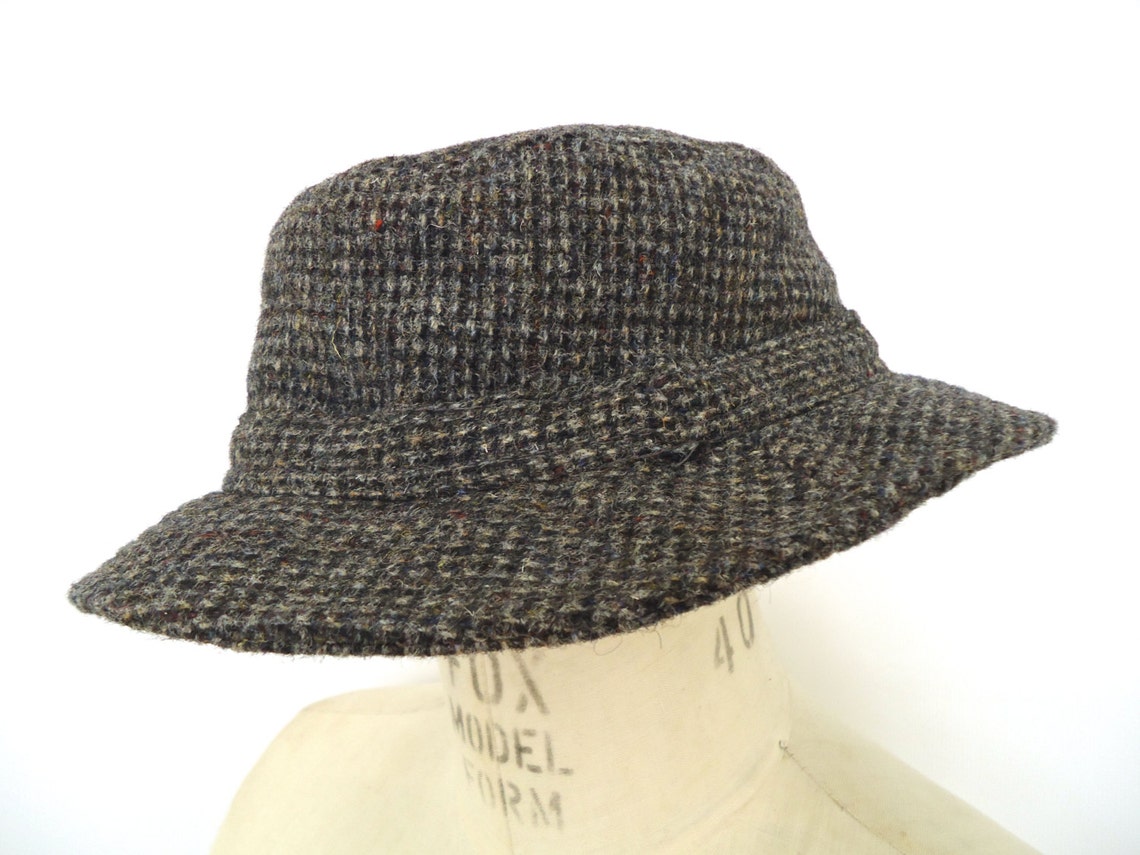 L.L. Bean Harris Tweed Bucket Hat / gray Scottish wool cap / | Etsy