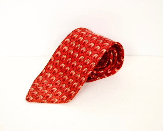 doos activering krijgen Stropdas met patroon uit de jaren 50-60 / rode zijden foulard - Etsy  Nederland