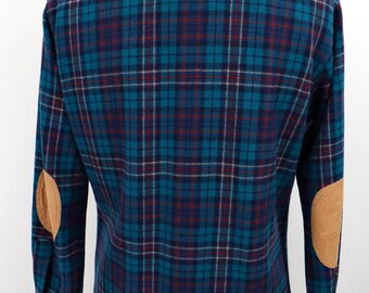 1970s-80s Elbow Patch Pendleton Wool Shirt / Men's Large / Slim