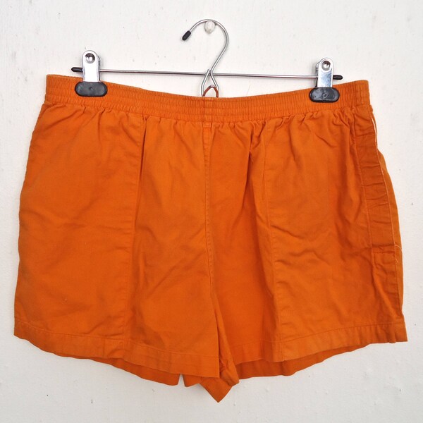 Shorts tronc-style des années 1980 / vintage tennis athletic Boston Traders orange running Short / des hommes grands