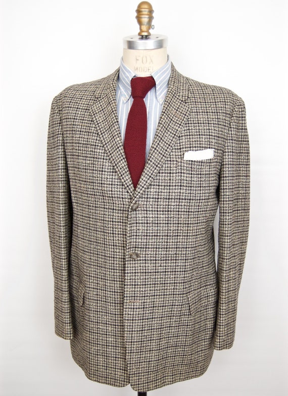 1960s Plaid Tweed Sport Coat / vintage Hudson's gr