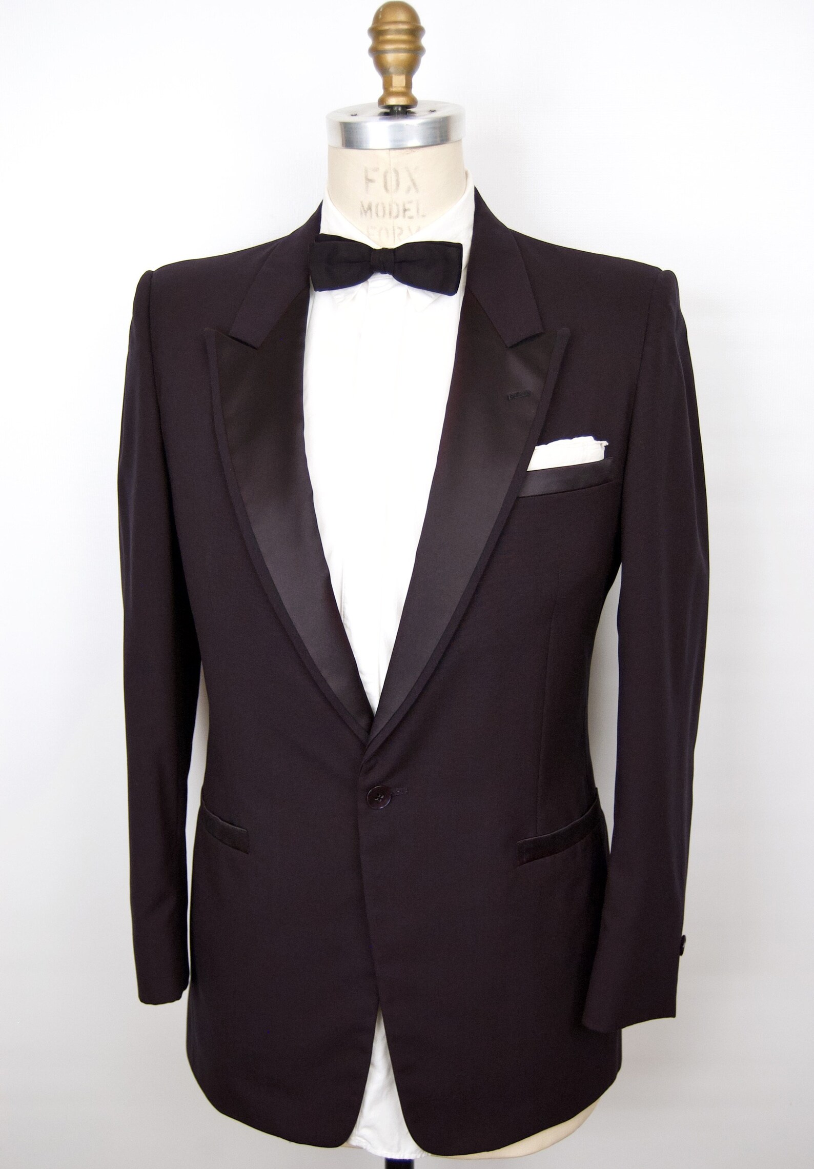 1980s Navy Blue Tuxedo Jacket W/ Black Satin Peak Lapel / Etsy