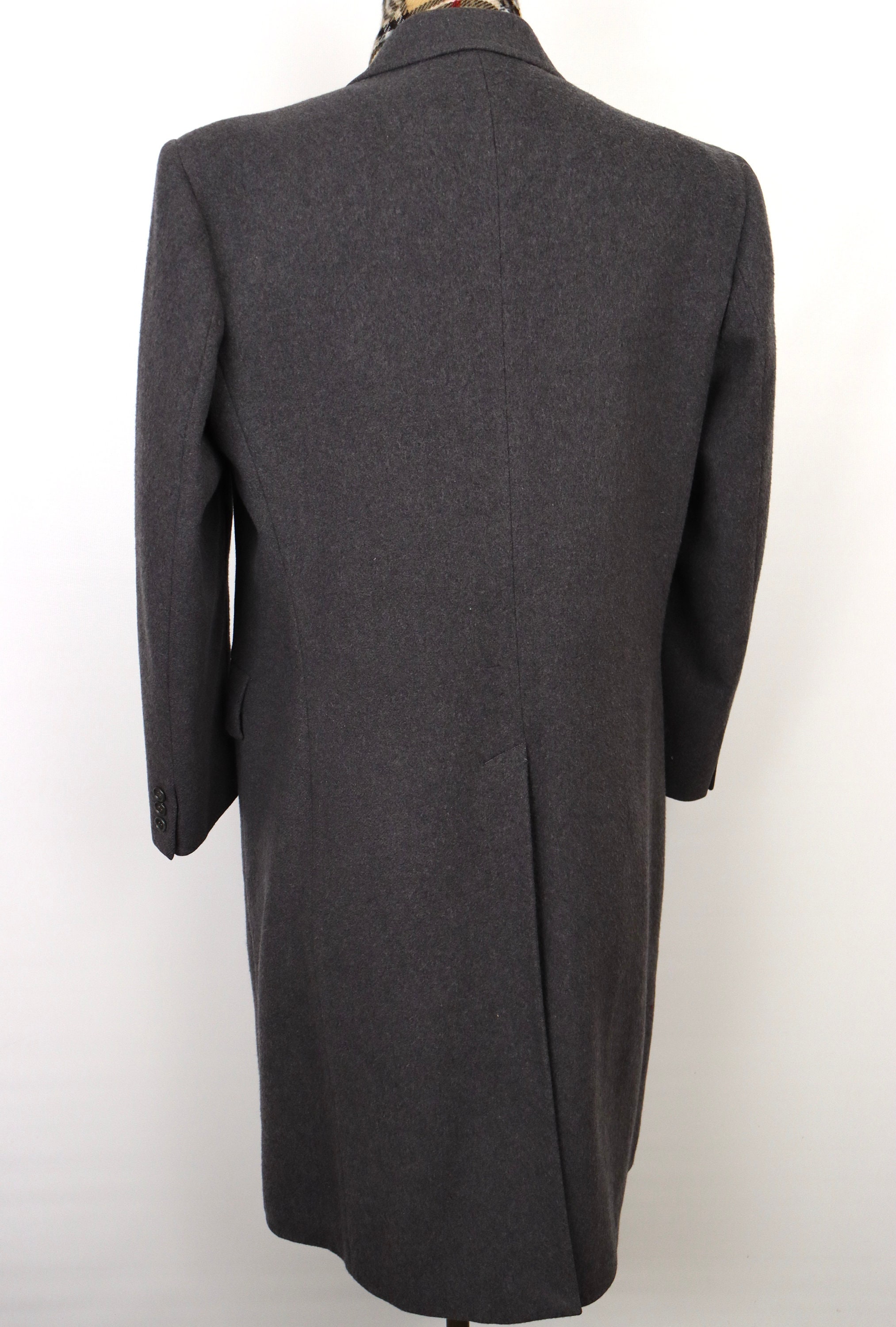 1980s Gray Wool Overcoat W/ Double Breasted Peak Lapel / - Etsy